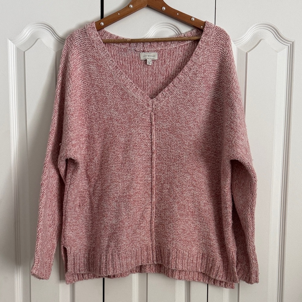 Lucky Brand Soft Pink V-Neck Sweater
